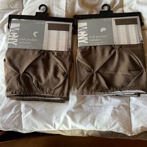 Two Brown Rod Pocket Valance